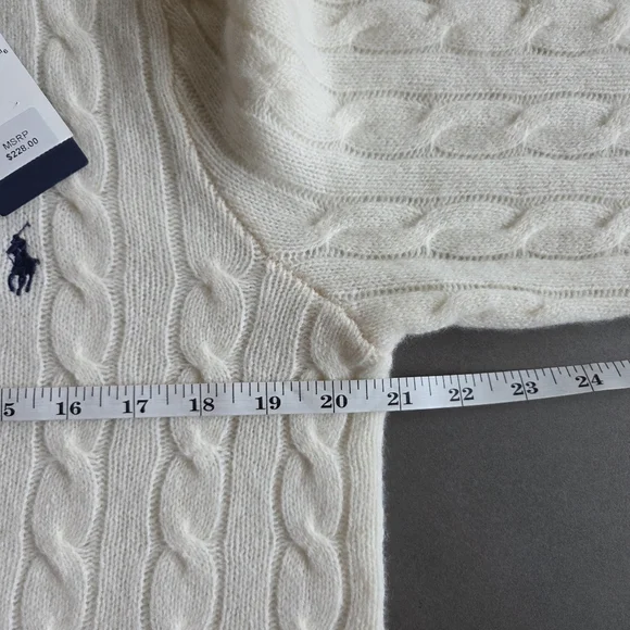 Polo Ralph Lauren Womens Cable Wool Cashmere Crew Neck Sweater Size XL NWT $228 - Picture 8 of 10